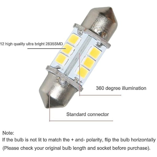 Marint LED-Ersättningslampa Båtljuslampor Superljus 12 Volt 32 Mm Lampor För Båts Navigationsljus Båt A