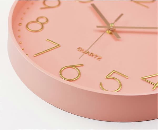 Väggklocka 12 tum Tyst Tickfri Väggklocka pink