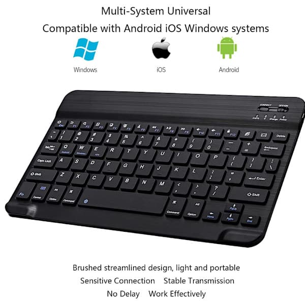 Ultralätt Bluetooth-tangentbord Bärbart Mini Trådlöst Tangentbord