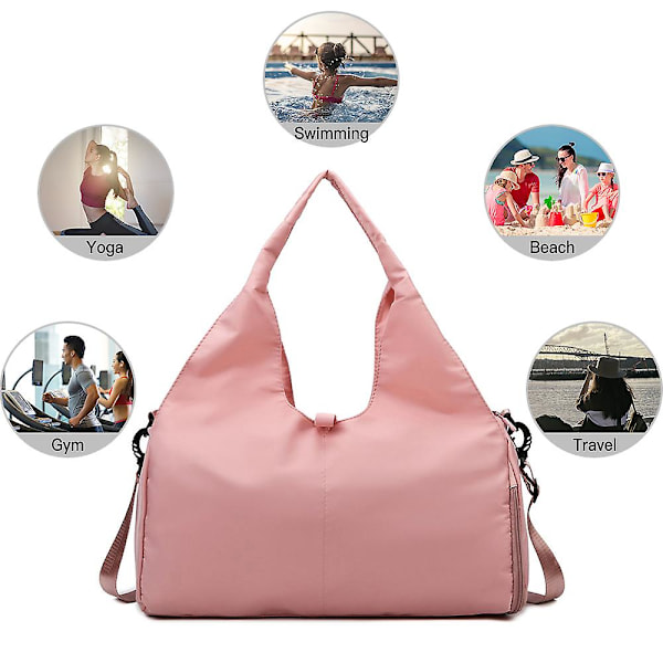 Rejse Duffel Taske Sports Gym Yoga Tote Taske Weekendtaske Skuldertaske Black