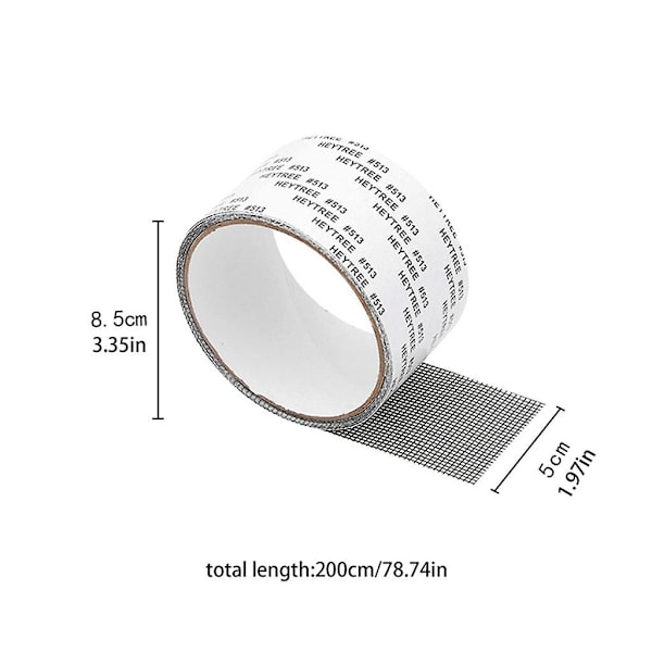 5 X 200 Cm Fluenettreparasjonsteip Selvklebende Myggnettreparasjonsteip (svart)