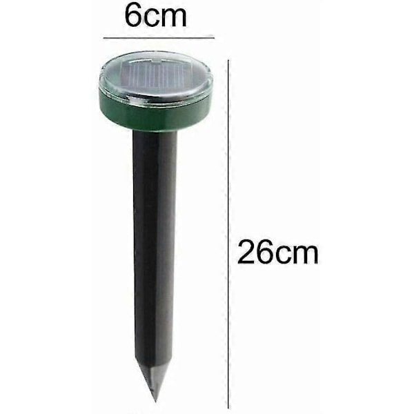 4 stk. Rpulsif De Rat Taupe Solcelledrevet Ultralyd Rpulsif Anti-skadedyr for Hage