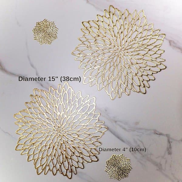 Guld Metallic Coasters & Kunder 12 STK Matchende, Lamineret Vin
