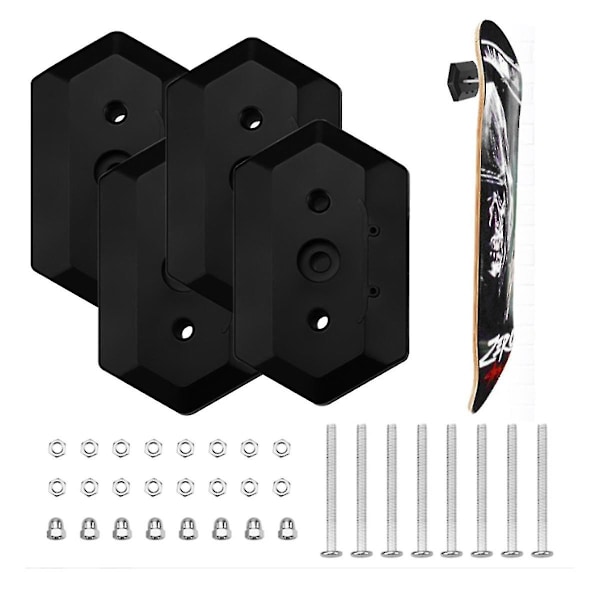 3 Pakker Væghængt Skateboard Holder Skateboard Hænger til Skateboard Dæk Display og Opbevaring