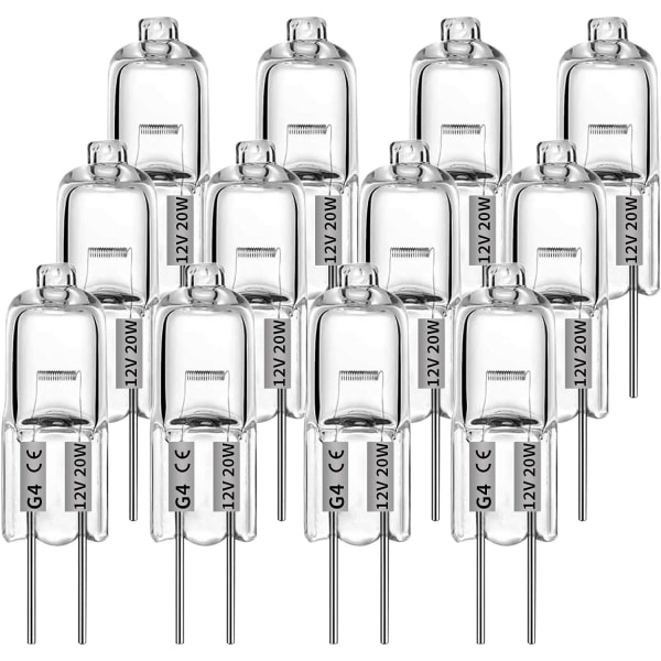 G4 halogenlamper 12V - Varm hvit 10W 10pcs