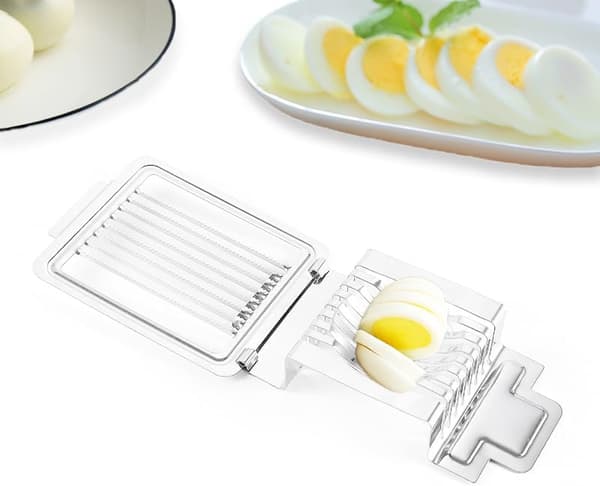 Rustfritt stål eggeskjærer, metalleggeskjærer, multifunksjonell eggekutter, for kutting av posjerte egg, kokte egg, ande egg etc