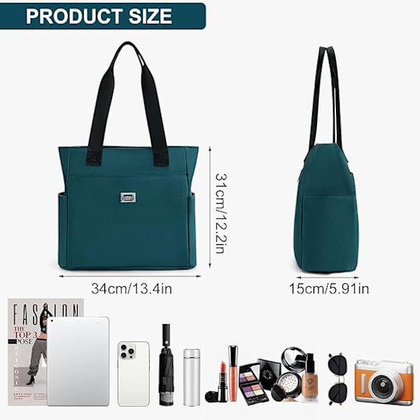 Naisten kangaskassit, nailon olkalaukku, suuri kapasiteetti, vedenpitävä crossbody-laukku kouluun, ostoksiin, matkustamiseen, työhön, päivittäiseen käyttöön Blue