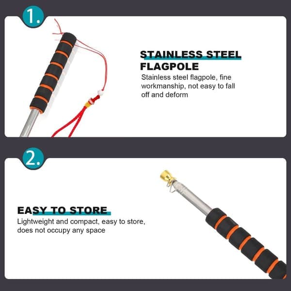 1.6/2/2.5/3M Teleskopisk Flaggstang Guide Flaggstang 01-2.5M