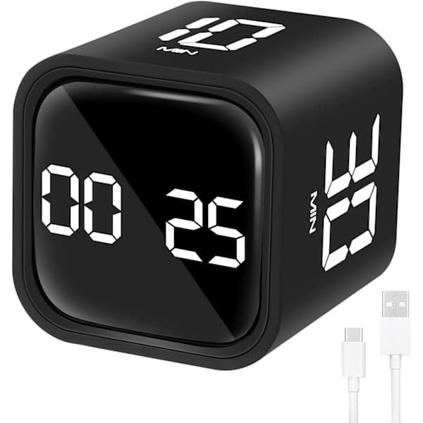Pomodoro Timer Digital Cube Timer Kjøkken Timer Tidsstyring Brukes På Kontor, Studier, Barn, Matlaging, Trening