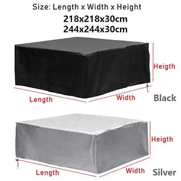 Kvalitets Støvtæt Vandtæt Spa Badekar Cover Spabad Beskyttelsescover Oxford Swimmingpool Cover silver 218x218x30cm