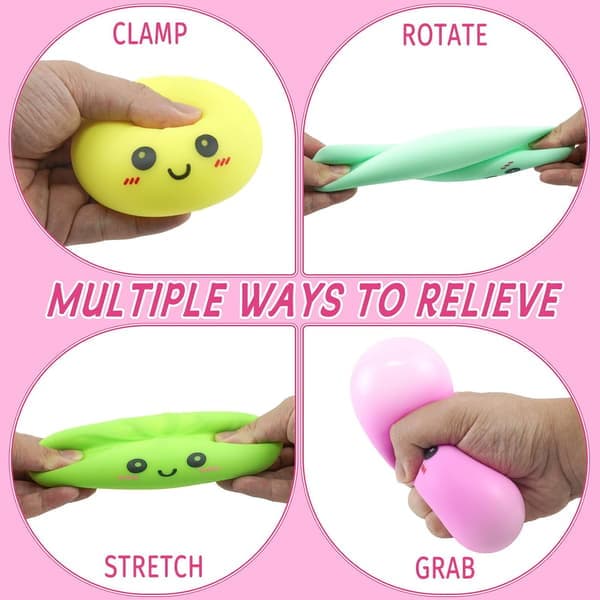 4-pak Dumpling Stress Squishy Legetøj, Blød Klembar Sensorisk Stressbold, Anti-stress Fidget Legetøj med Damperkasse, Klem Dejbold til Stresslindring