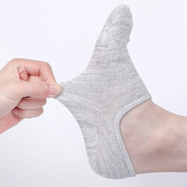 Træningssokker til kvinder og mænd - 8 par skridsikre ankelsokker til sneakers, usynlige footies, loafers, casual sejlersko