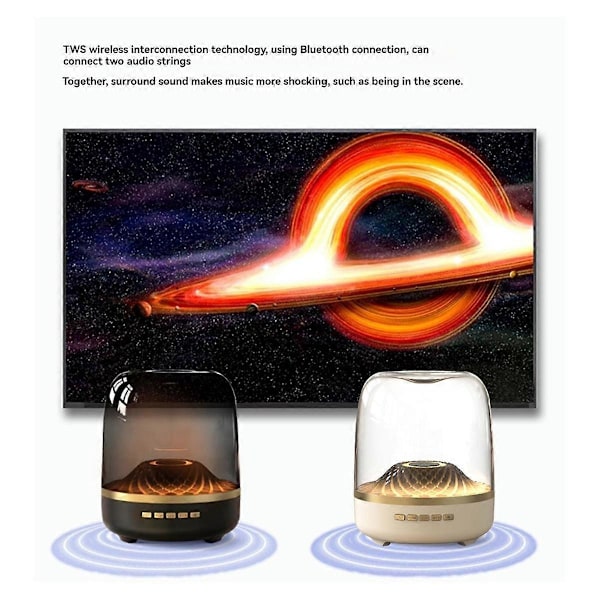 Sound Box Bluetooth Subwoofer Farverig Glas Hjem Høj Lydstyrke Trådløs Computerhøjttaler Publikumshøjttaler Sort