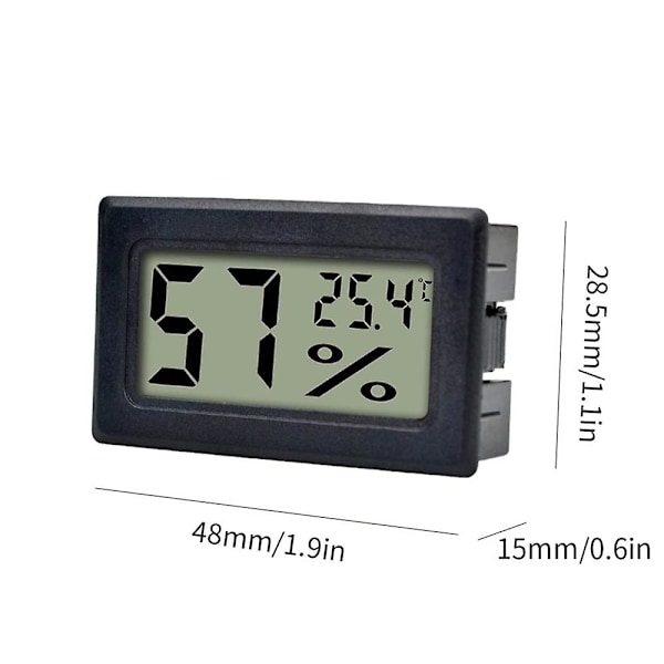 Mini Digital Hygrometer Termometer Fuktighetsmåler Måler Celsius For Humidor Drivhus Reptil White Centigrade 1PCS Carton Included