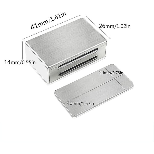 Magneettinen kaapin lukko itseliimautuva Jiayi 4 pakkausta Magneettinen oven pidike Vahva kaapin oven magneettilukko Ruostumaton teräs Magneettinen salpa keittiöön