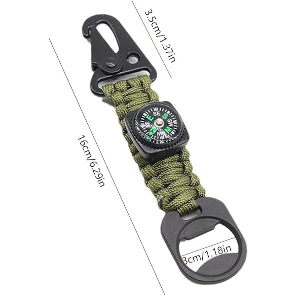 Rygsæk nøglering, høj styrke hurtigudløser rygsæk nøglering - Paracord nøglering holdbar Paracord snor til udendørs brug