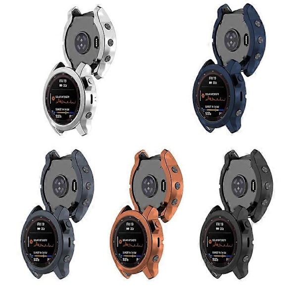 Stöttåligt TPU-klockfodral för Garmin Fenix 7 Dark Blue