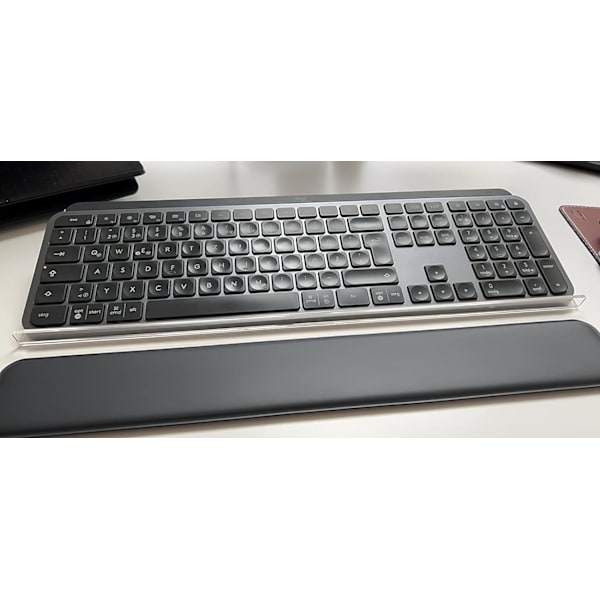 Premium Ergonomiskt Akryl Stativ för Datortangentbord med Vinkel och Handledsstöd