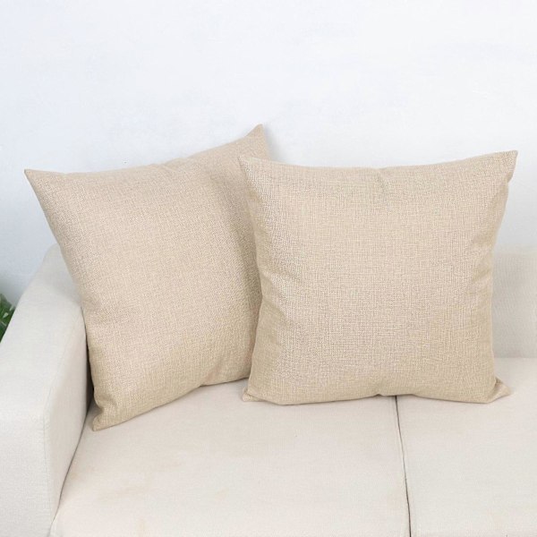 Putevar i lin-look for hjemmet, dekorative, til sofa, soverom, bil, med glidelås Khaki 40*40cm