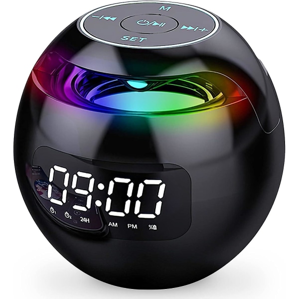 Väckarklocka för sovrum, digitala väckarklockor med Bluetooth högtalare, dubbla larm, ledljus, 12/24h USB laddningsportklocka Heavy Sleeper för