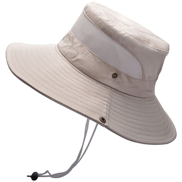 Mesh Åndbar Fiskehat til Mænd Udendørs Vandrehat Beige beige