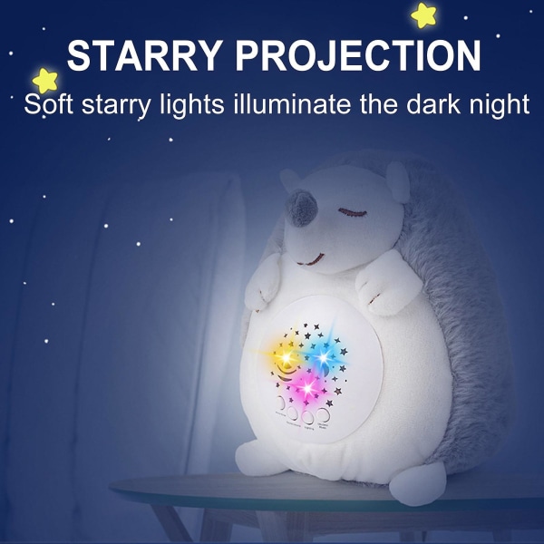Baby Sleep Led Lighting Plysj utstoppet nattlys projektorleke med musikkgave