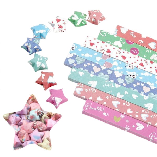 560 kpl Origami-tähtipaperia Stressiä Lievittävä Käsintehty Tähtipaperinauhat Taiteellinen Origami-paperi Kotiin ja Kouluun A