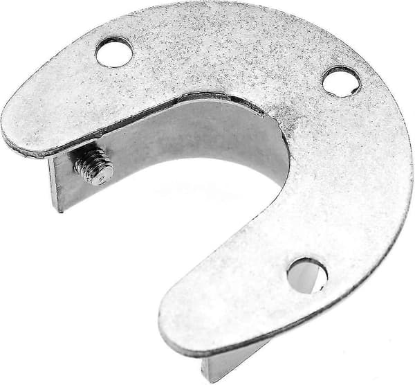 Endestøttebrakett for garderobestang i rustfritt stål, U-formet flensstangsocket (sølv) (2 stk)