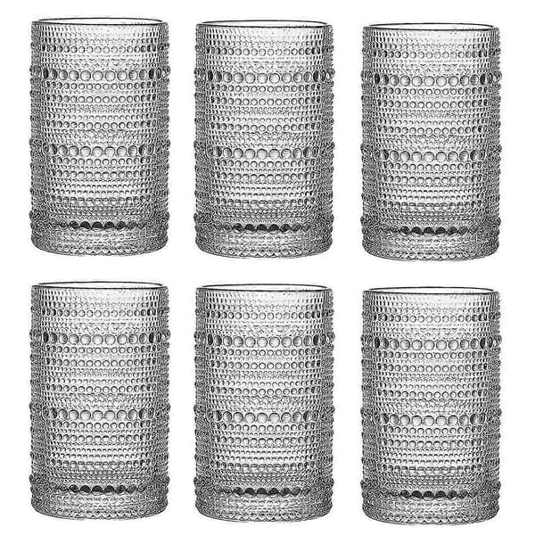 Vintage Hobnail Dricksglas Set om 6 Cocktailglas Set Vattenglas Kopp Barglasset