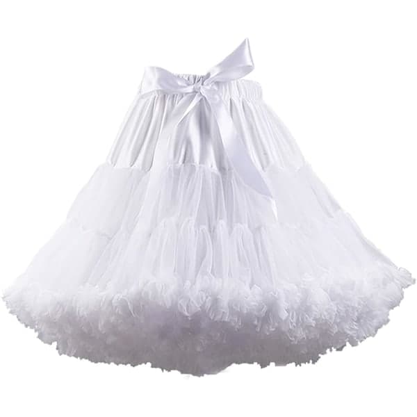 Kvinders elastisk talje chiffon underkjole puf tylskørt prinsesse balletdans underkjoler