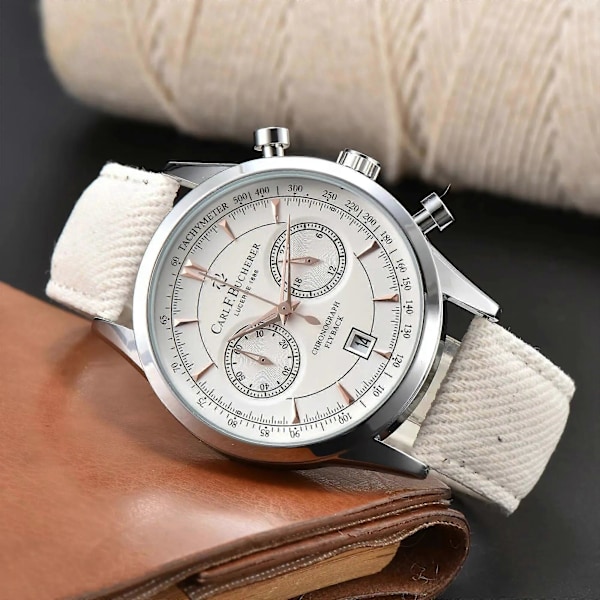 2023 Nya Carl F. Bucherer Malelon Serie Klockor Herr Quartz Klockor Chronograph Topprem Automatisk Datumklocka WHITE