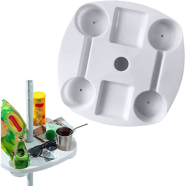 14,5 tommer paraplybakke - Paraplybakke med kop- og snackrum | Parasolbordstativ til terrasse, strand, have, pool