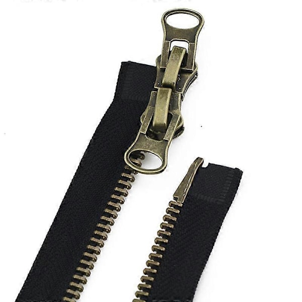 1 st DIY Sömnad Dubbel Dragkedja Lång Öppen Jacka Metall Dragkedja Tvåvägs Klädtillbehör 8# army green 80cm