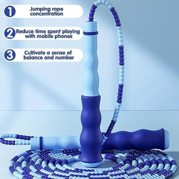Perle Springtov Perle Hoppetov Tangle Free 2.8m/1.1in Justerbar Længde Blå til Børn og Voksne