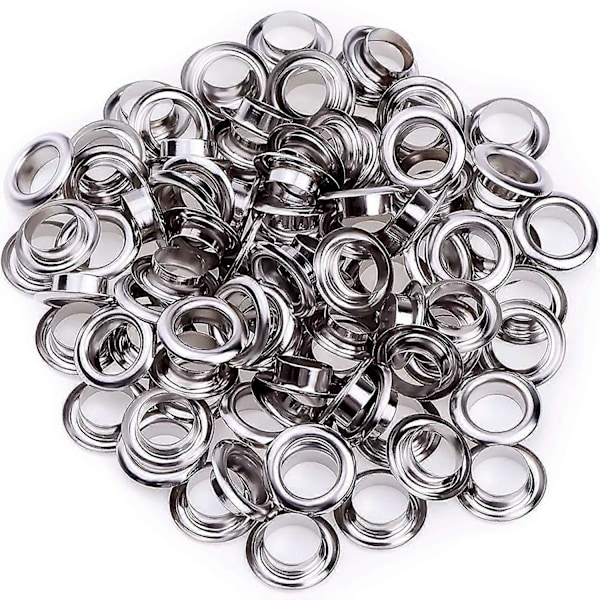 50 Set 20mm Silverfärgade Öglor/Grommetsats med Solid Struktur för Bälte, Läderhantverk, Banner, DIY-Hantverk etc.
