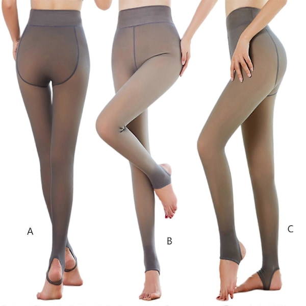 Dame Vinter Leggings Tykke Bukser Hud-transparent Fleeceforet Termiske Leggings A-90g thin section