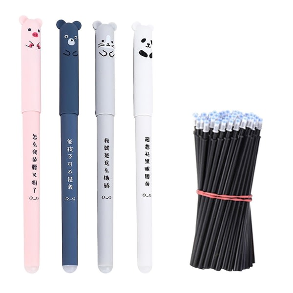 4pc penholder+20pc penkerne slettebar gel pen blå gel pen sød gel pen sletbar gel pen dyr 1ml - Perfet A A