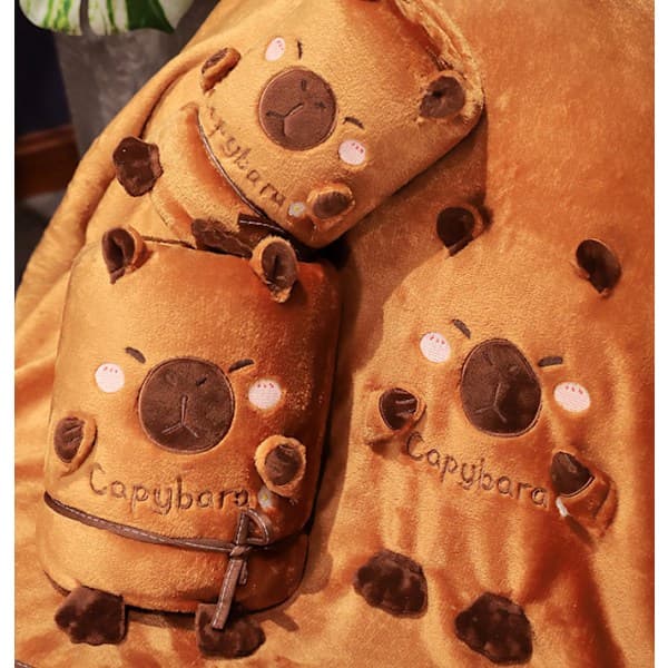 Capybara Teppe - Bærbart Oversized Teppe Hettegenser Reise Teppe Jakke med Hette 85*90cm