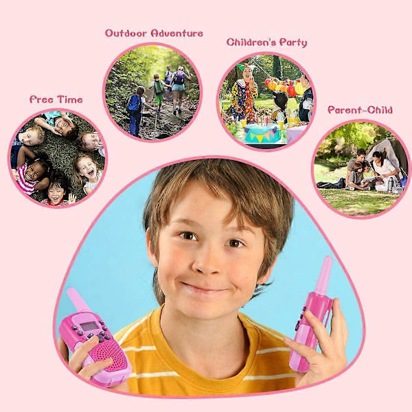 Leker for jenter og gutter i alderen 3-12 år, Walkie Talkies for barn 22 kanaler 2-veis radioleke med bakgrunnsbelyst LCD-lommelykt, 4,8 km rekkevidde for utendørs bruk, camping