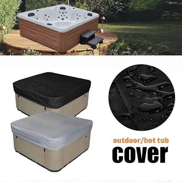 Högkvalitativt Dammtätt Vattentätt Spa Badkarsskydd Varmt Badkarsskydd Oxford Poolskydd silver 244x244x30cm