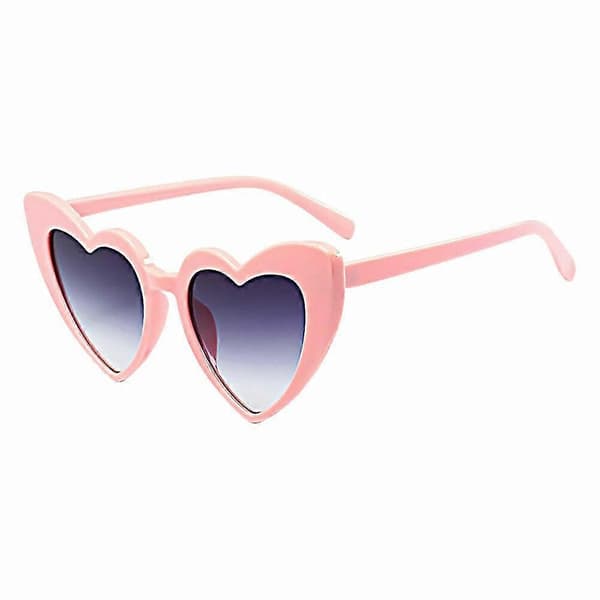 Dame Hjerteformede Solbriller Retro Gradient Fargelinse Briller Pink
