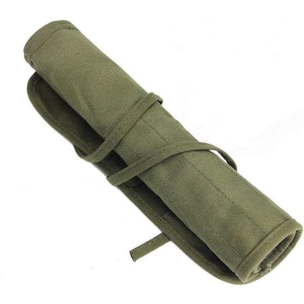Pencil Case - 22 Holes - Storage Bag for Brushes - Rollable Storage Bag - Does Not Include Brushes - Army Green