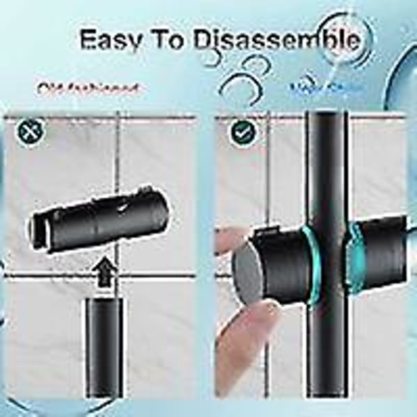 Bruseholder, Universal Sort Brusehovedholder Til 18-25mm Brusebar Solid Abs Fortykket Og Opgraderet Version Brusehovedholder, Mat Sort