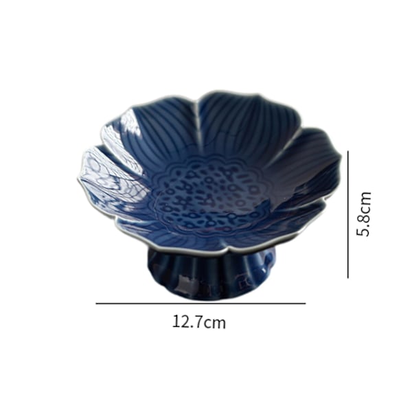 Posliininen Jalkakulho Hedelmille Koristeellinen Keittiöön Maalaistaloon Kodin Sisustukseen vaaleanpunainen sininen blue 12.7cmx5.8cm