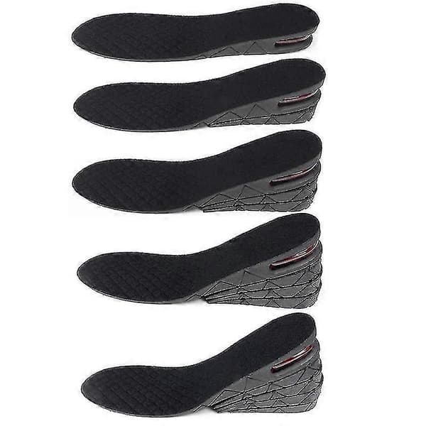 Unisex 3cm 5cm 7cm eller 9cm Hælhøjde Forhøjelse Sko Indlægssåler (Sort) 1 Layer(3cm)