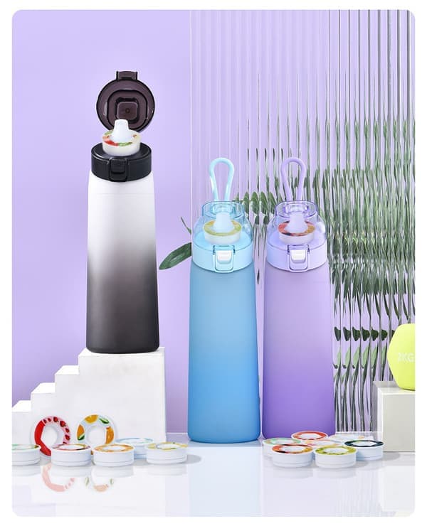 Air-Up Doftvattenflaska 700ml – 8 Smakskapslar | Sockerfri & Smakrik | Gradientflaska, Perfekt för Utomhusbruk och Gym Gradientblå Gradient blue