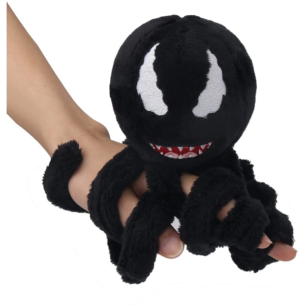 Venom Symbiote Plyschleksak 10"/25cm Djursvart Humör bläckfisk Handledskramare Plyschuppstoppad docka för barn Present heminredning