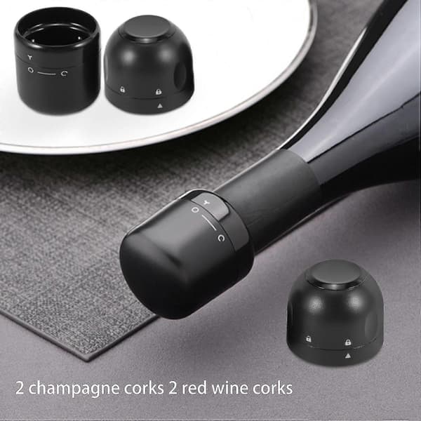 Flaskproppar, 4-pack återanvändbara champagneflaskproppar, läckagesäker