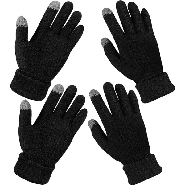 2 par varme hansker med berøringsskjerm til vinter