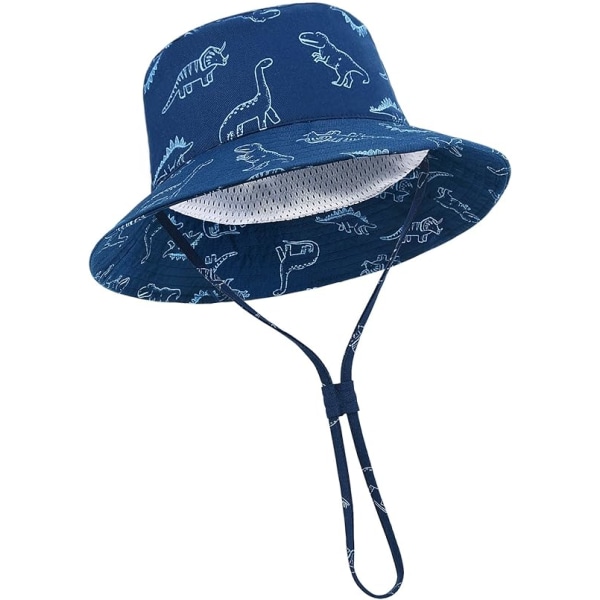 Baby Solhatt Småbarn Solbeskyttelse Hat for Baby Boys Girls Kids Sommer Bucket Hat UPF 50+ Foldbar Strand Cap Navy Blue